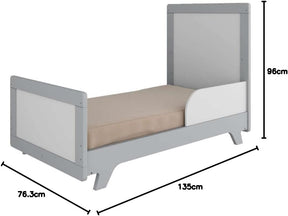 Berço Mini Cama Americano 2 em 1 Retrô Branco Brilho/Carvalho