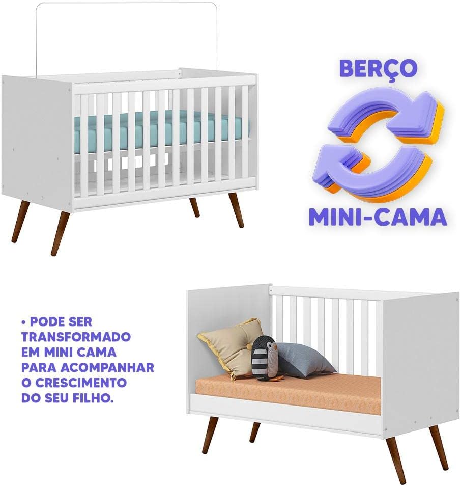 Berço Mini Cama Qencanto Retrô Qmovi Branco