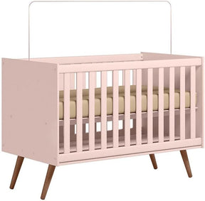 Berço Mini Cama Qencanto Retrô Qmovi Rosa