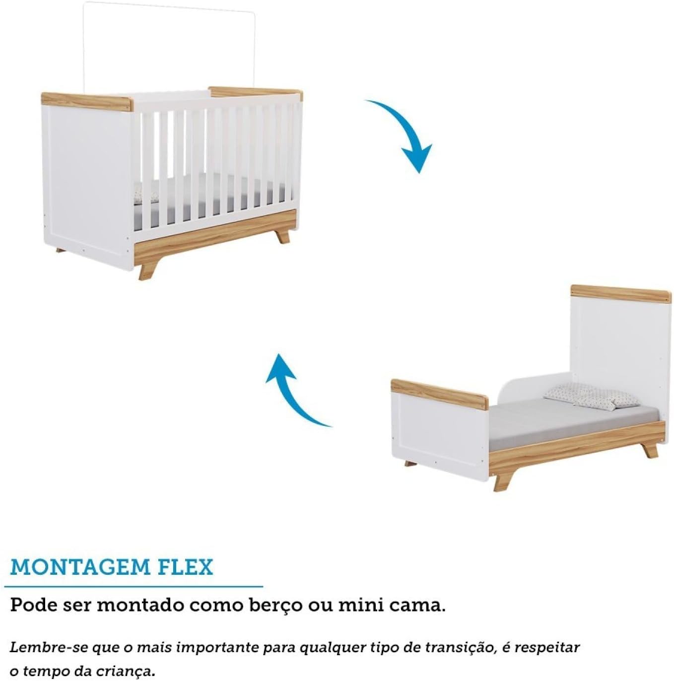 Quarto de Bebê Completo com Guarda Roupa Cômoda e Berço 100% Mdf Jolie Retrô Espresso Móveis Branco Brilho/Amêndoa