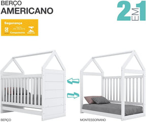 Berço Montessoriano 02 em 01 Americano Henn