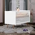 Berço Mini Cama Qencanto Slim 4315 Qmovi Branco Acetinado + Colchão Gazin