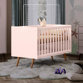 Berço Mini Cama Qencanto Retrô Qmovi Rosa