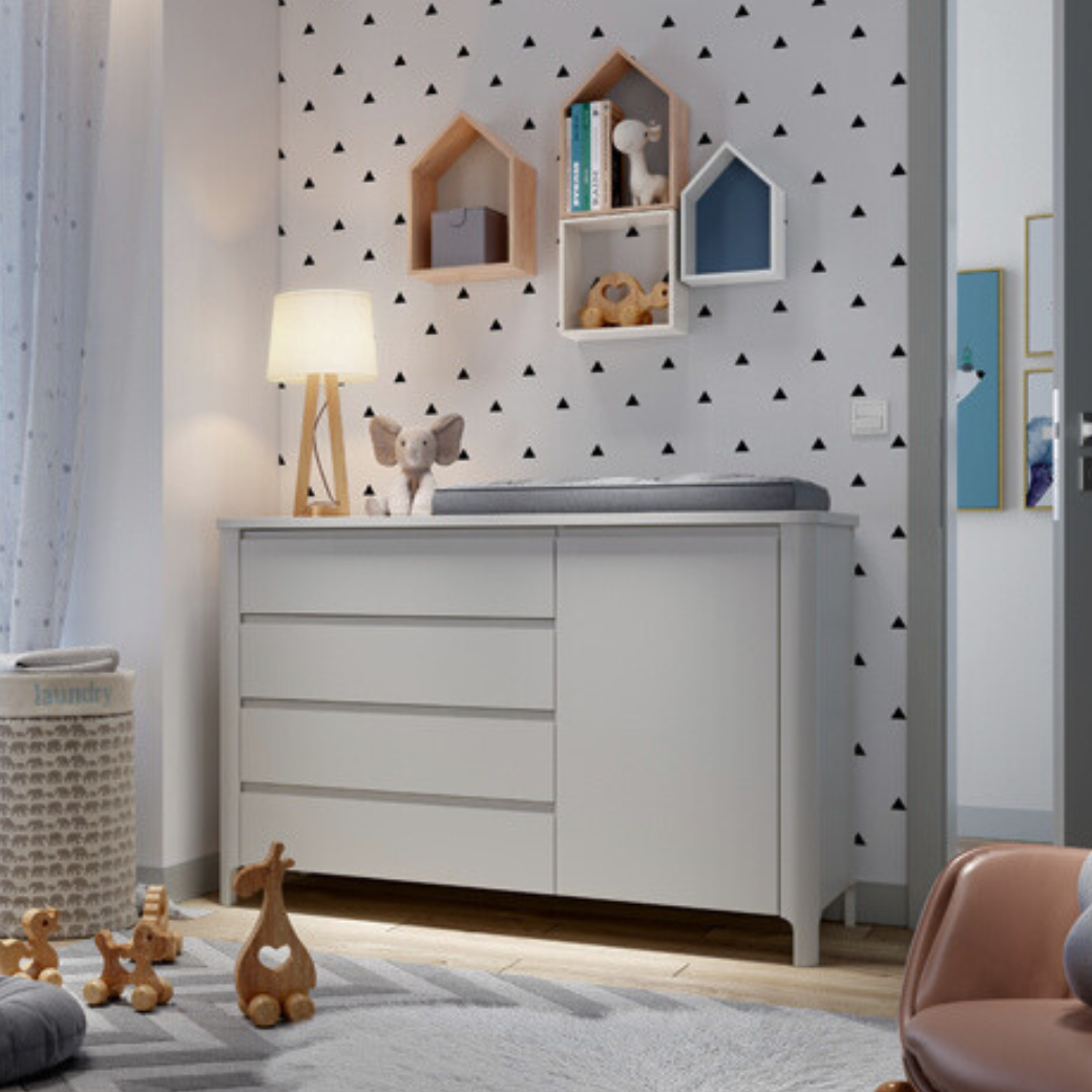 Cômoda para Quarto Infantil com Porta cor Areia Linha Bloom