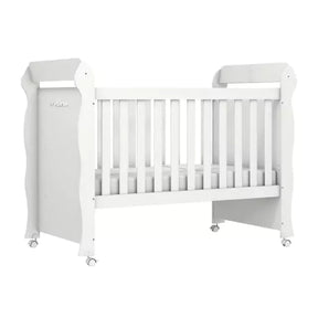 Quarto de Bebê Provençal Cômoda com Fraldário Berço Mini Cama Lisa Branco Carolina Baby