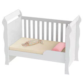 Quarto de Bebê Cômoda com Fraldário Selena Berço Mini Cama Mirelle Branco Carolina Baby