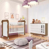 Quarto de Bebê Cômoda com Fraldário Gran Selena Berço Mini Cama Mirelle Branco Amad Carolina Baby